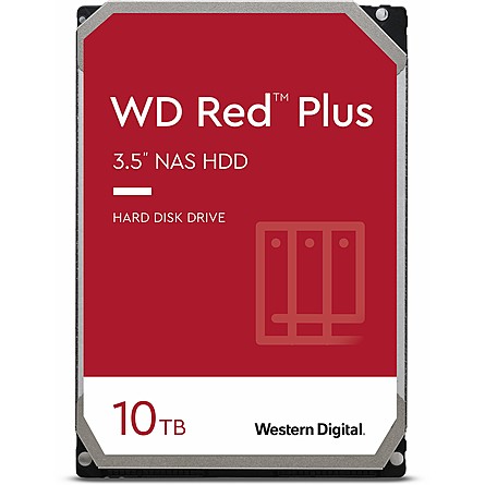 Ổ Cứng HDD 3.5" WD Red Plus 10TB NAS SATA 5400RPM 256MB Cache (WD101EFAX)